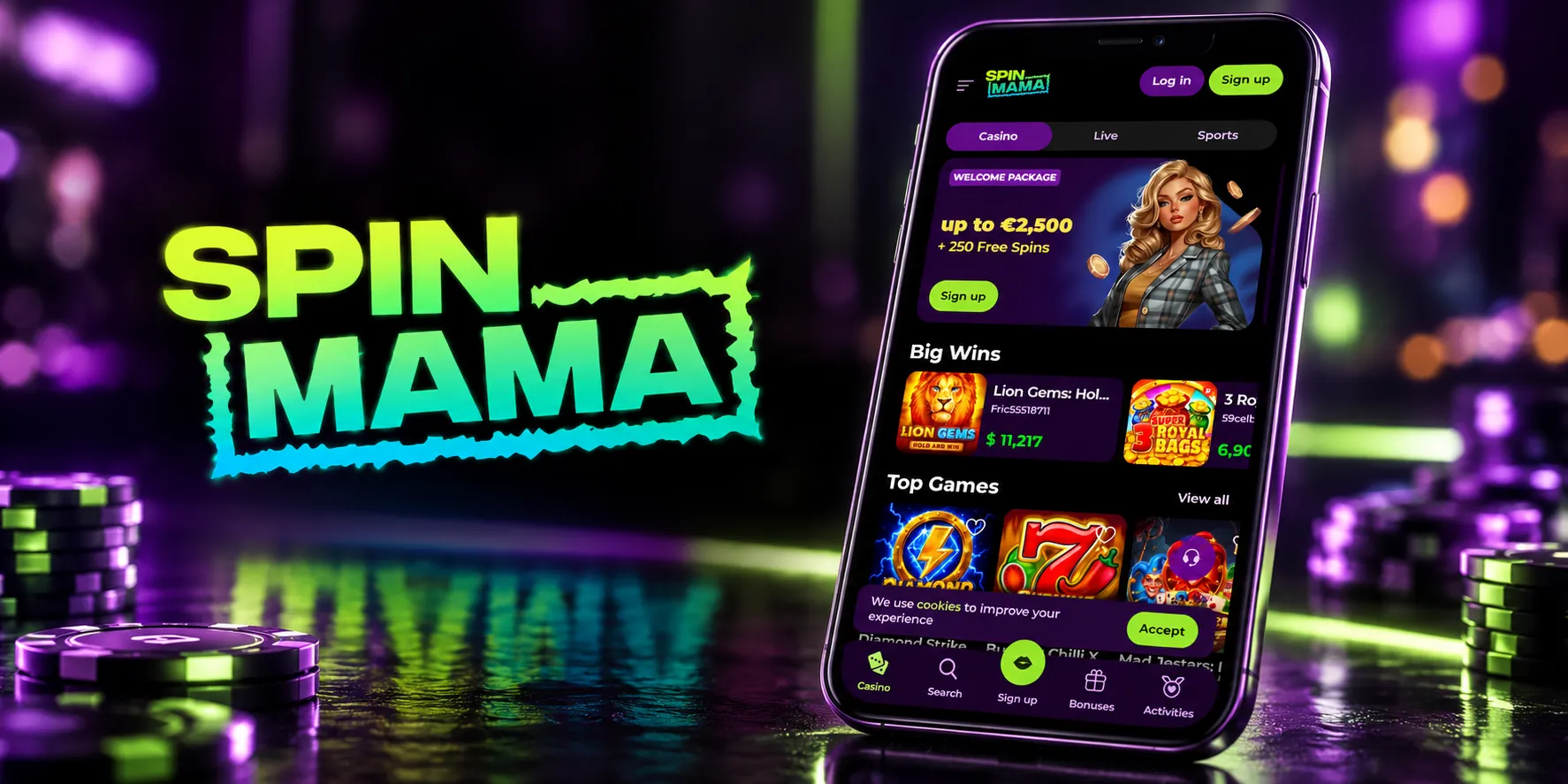 SpinMama Casino App-Screenshot
